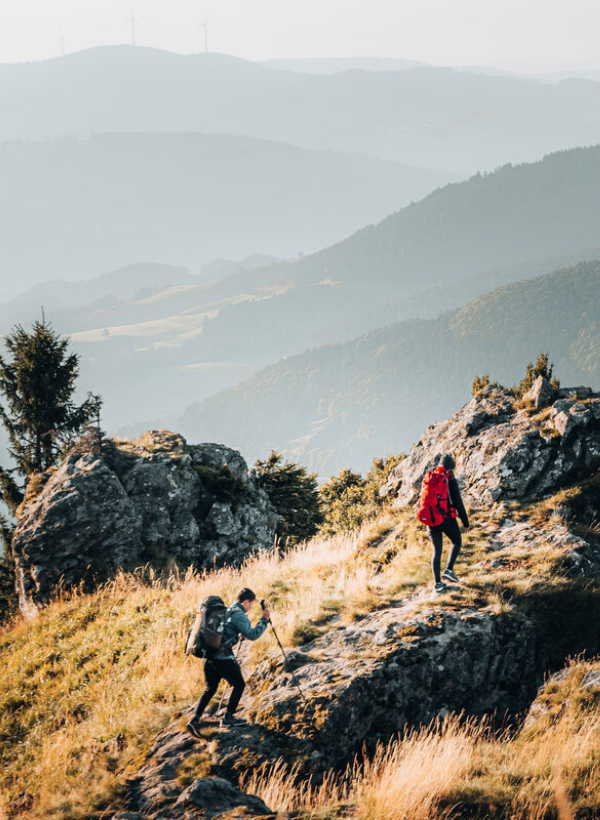 Two people hiking