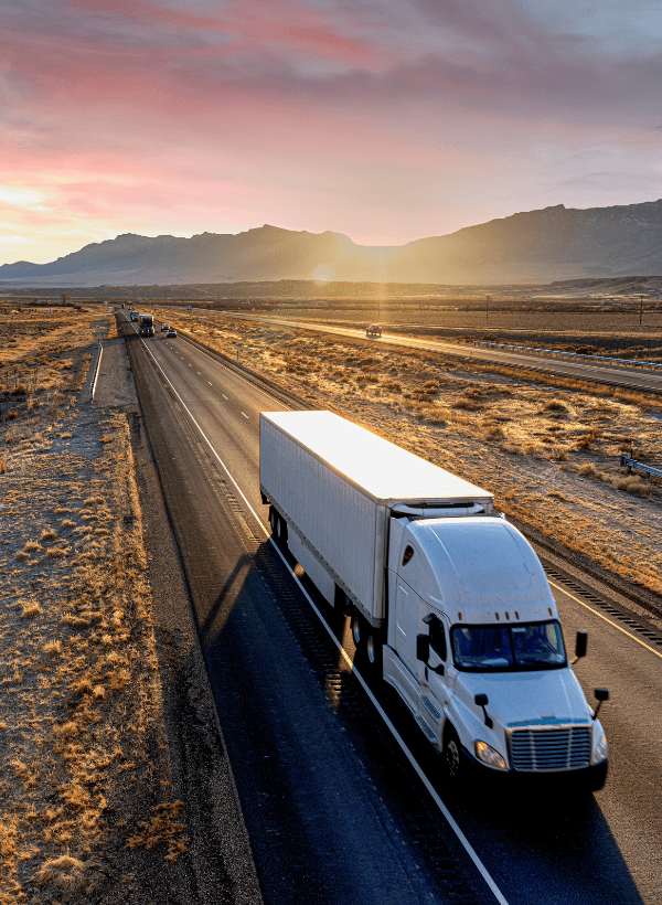 Truck driving down highway