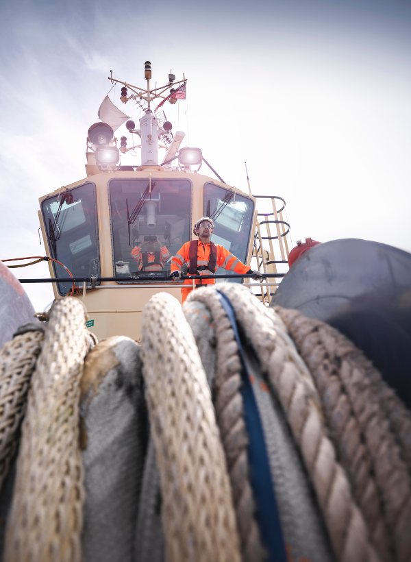 close up of a ship's ropes